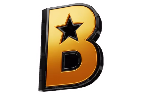 Olybet — Emblème lettre B dorée avec étoile